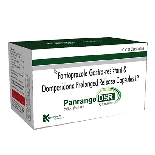 Product Name: PanrangeDSR, Compositions of PanrangeDSR are Pantoprazole Gastro-resistant & Domperidone Prolonged Release Capsules IP - KureKraft Pharmaceuticals