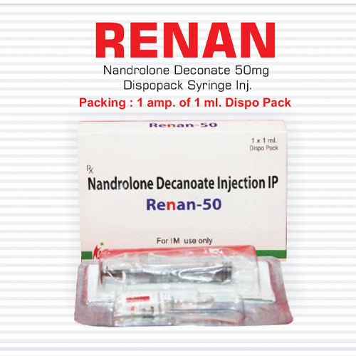 Product Name: Renan 50, Compositions of Renan 50 are Nandrolone Decanoate Injection IP - Pharma Drugs and Chemicals