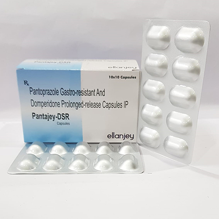 Product Name: Pantajey DSR, Compositions of Pantajey DSR are Pantoprazole Gastro Resistant & Domperidone Prolonged Release Capsules IP - Ellanjey Lifesciences