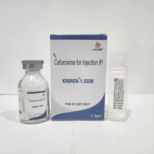 Product Name: KRIROX 1.5GM, Compositions of KRIROX 1.5GM are Cefuroxime for injection IP - Kript Pharmaceuticals