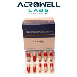 Product Name: Karazol 200, Compositions of Karazol 200 are Itraconazole Capsules BP - Acrowell Labs Private Limited