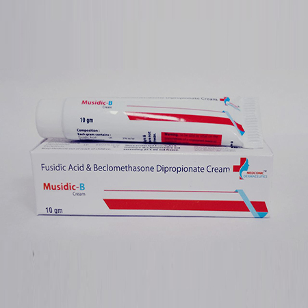 Product Name: Musidic  B, Compositions of Musidic  B are Fusic Acid & Beclamethasone Dipropionate Cream - Ronish Bioceuticals