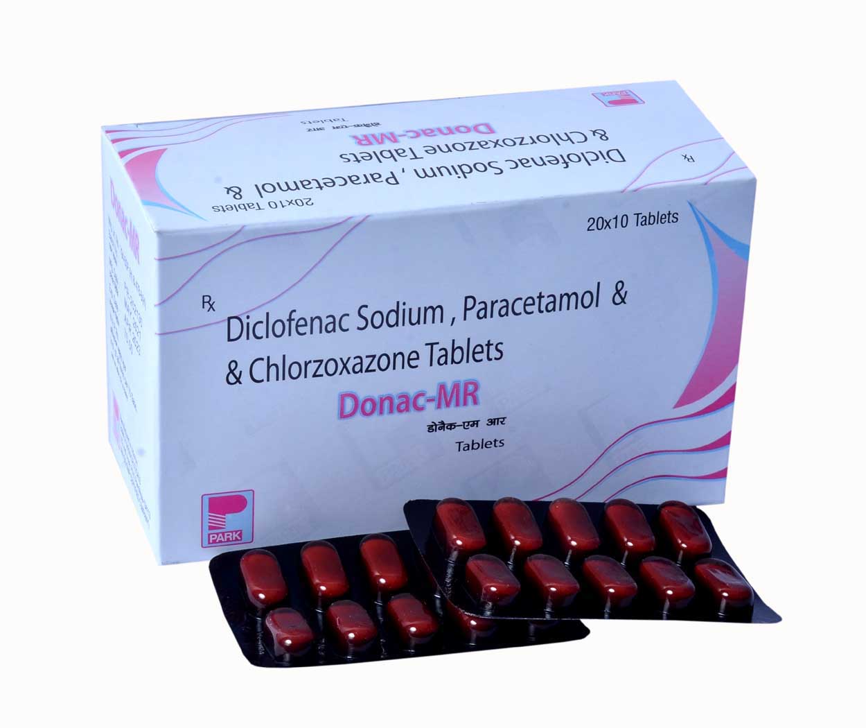 Product Name: Donac MR, Compositions of Donac MR are Diclofenac Sodium, Paracetamol & & Chlorzoxazone Tablets - Park Pharmaceuticals