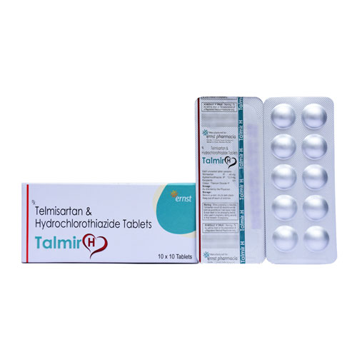 Product Name: Talmir h, Compositions of are Telmisarten 40 mg + Hydrochlorothiazide 12.5 mg  - Ernst Pharmacia
