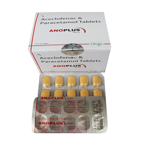 Product Name: Anoplus, Compositions of Anoplus are Aceclofenac  & Paracetamol Tablets - Lifecare Neuro Products Ltd.