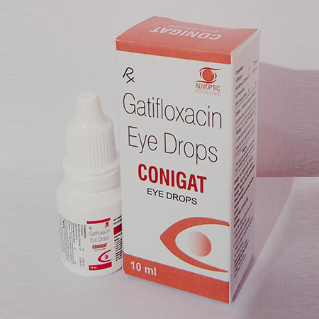 Product Name: Conigat, Compositions of Conigat are Gatofloxacin Eye Drops - Ronish Bioceuticals