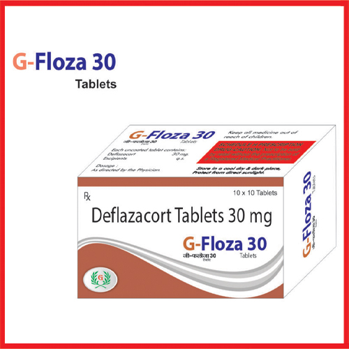 Product Name: G Floza 30, Compositions of G Floza 30 are Deflazacort Tablets 30 mg - Greef Formulations