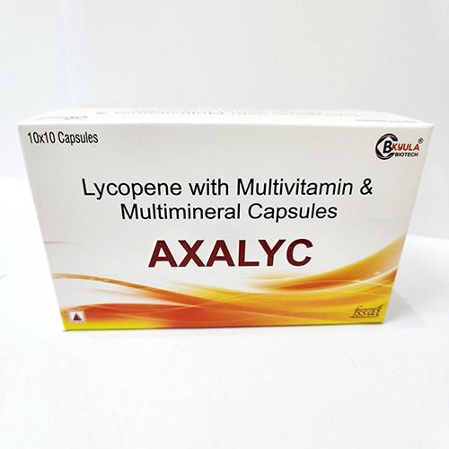 Product Name: Axalyc, Compositions of Axalyc are Lycopene with Multivitamins and Multiminerals Capsules - Bkyula Biotech