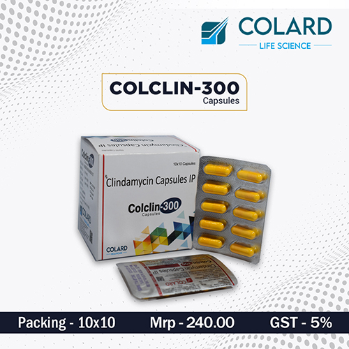 Product Name: COLCLIN   300, Compositions of COLCLIN   300 are Clindamycin Capsules IP - Colard Life Science