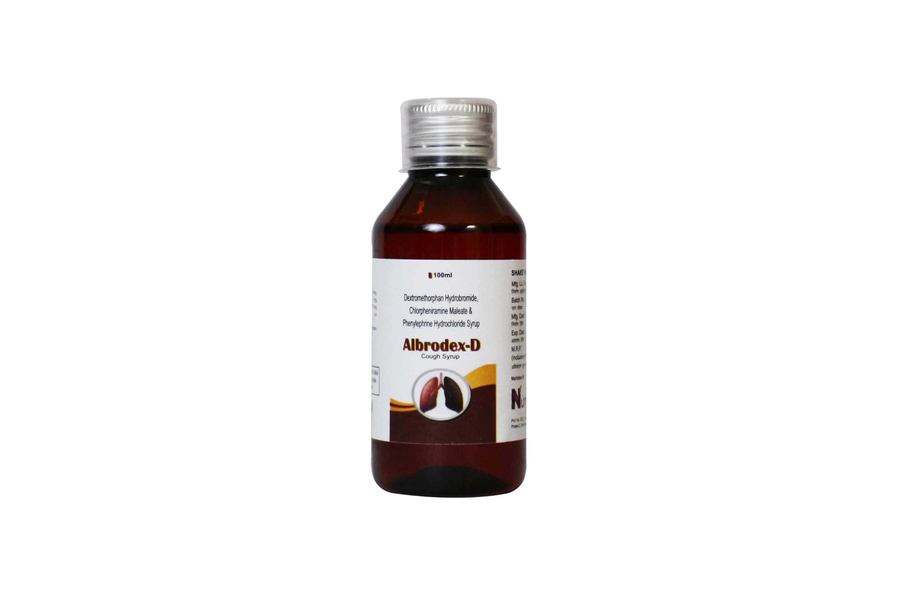 Product Name: Albrodex D, Compositions of Albrodex D are Dextromethorphan, Hydrobromide, Chorpheniramine Meleate &  Phenylphrine  Hydrochloride Syrup   - Numantis Healthcare