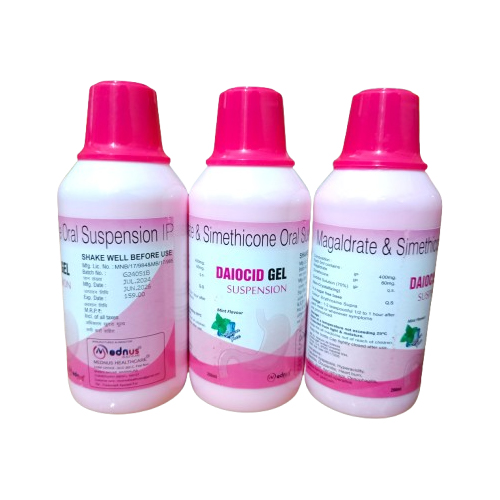 Product Name: Daiocid gel, Compositions of Daiocid gel are Magaldrate & Simethicone Oral Suspension IP - Mednus Healthcare