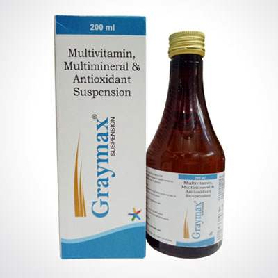 Product Name: GRAYMAX, Compositions of are Multivitamin, Multimineral & Antioxident Suspension - Alardius Healthcare