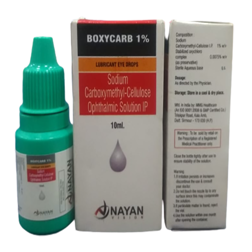 Product Name: Boxycarb 1%, Compositions of Boxycarb 1% are Sodium Carboxymethyl Cellulose Ophthalmic Solution IP - Arlak Biotech