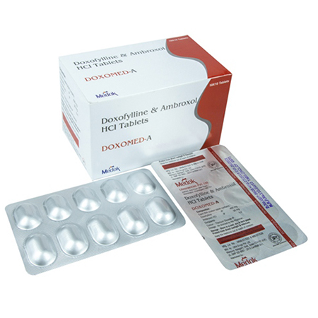 Product Name: Doxomed A, Compositions of Doxomed A are Doxofylline & Ambroxol HCL Tablets - Medok Life Sciences Pvt. Ltd
