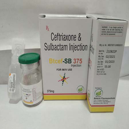 Product Name: Btcef SB 375, Compositions of Btcef SB 375 are Ceftriaxone & sulbactom Injection - Biotanic Pharmaceuticals