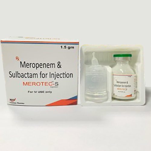 Product Name: MEROTEC S, Compositions of MEROTEC S are Meropenem & Sulbactam For Injection - Tecnex Pharma