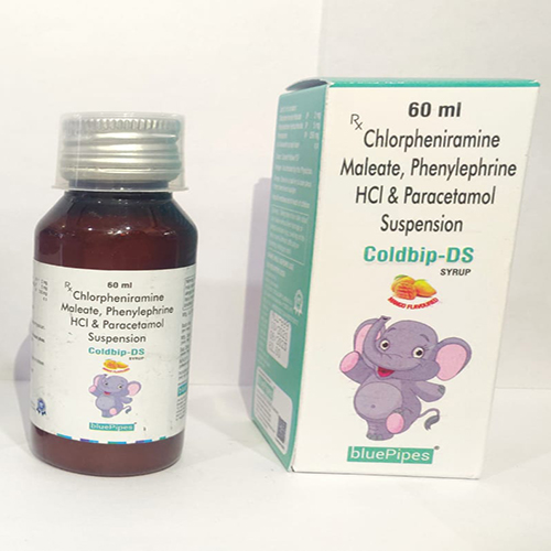 Product Name: COLDBIP DS SYRUP, Compositions of COLDBIP DS SYRUP are Chlorpheniramine Maleate,Phenylephrine HCL & Paracetamol Suspension - Bluepipes Healthcare