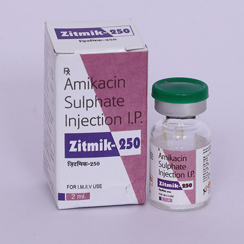 Product Name: ZITMIK 250, Compositions of ZITMIK 250 are Amikacin Sulphate Injection IP - Biomax Biotechnics Pvt. Ltd