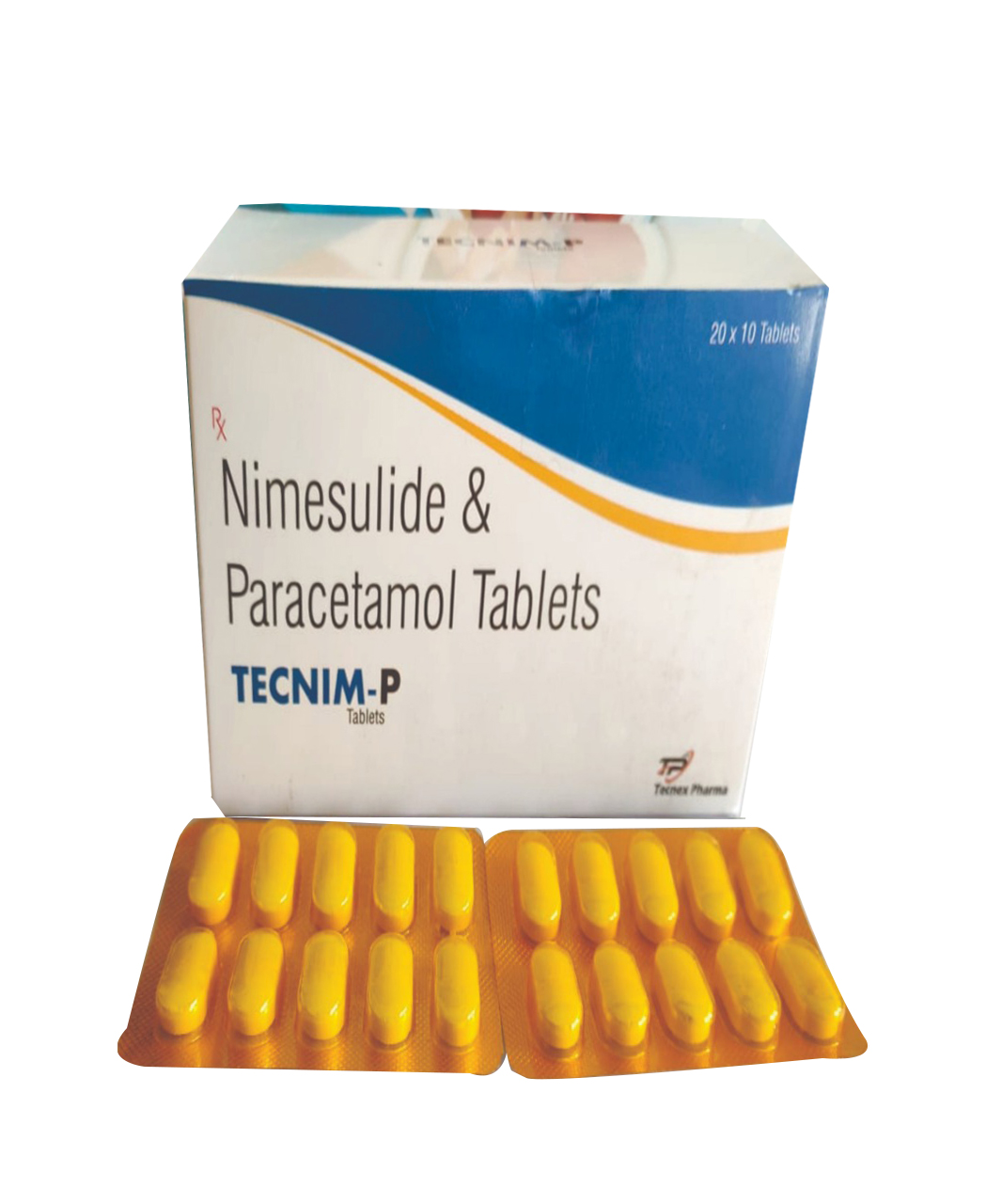 Product Name: TECNIM P, Compositions of TECNIM P are Nimesulide & Paracetamol Tablets - Tecnex Pharma