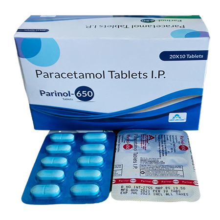 Product Name: PARINOL 650, Compositions of PARINOL 650 are Paracetamol Tablets IP - Amzy Life Care