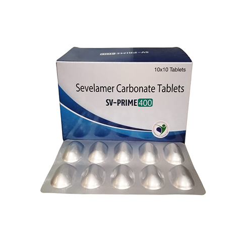 Product Name: SV  PRIME 400 TAB, Compositions of SV  PRIME 400 TAB are Sevelamer Carbonate Tablets - Human Biolife India Pvt. Ltd