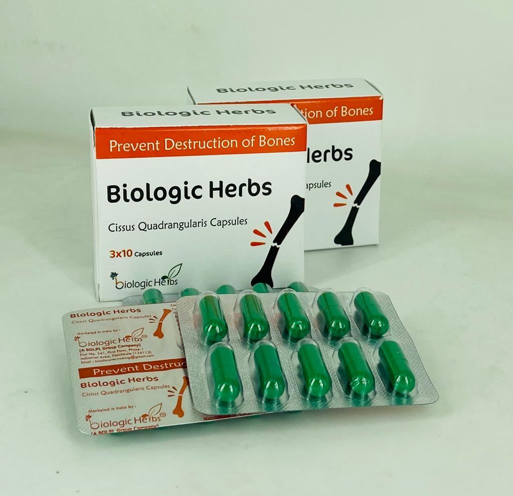 Product Name: Biologic Herbs, Compositions of Biologic Herbs are Cissus Quadrangularis Capsules - Biodiscovery Lifesciences Pvt Ltd
