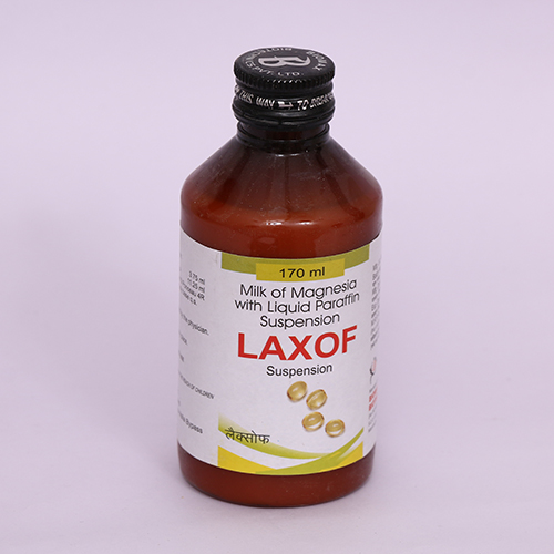 Product Name: LAXOF, Compositions of LAXOF are Milk of Magnesia with Liquid Poraffin Suspension - Biomax Biotechnics Pvt. Ltd