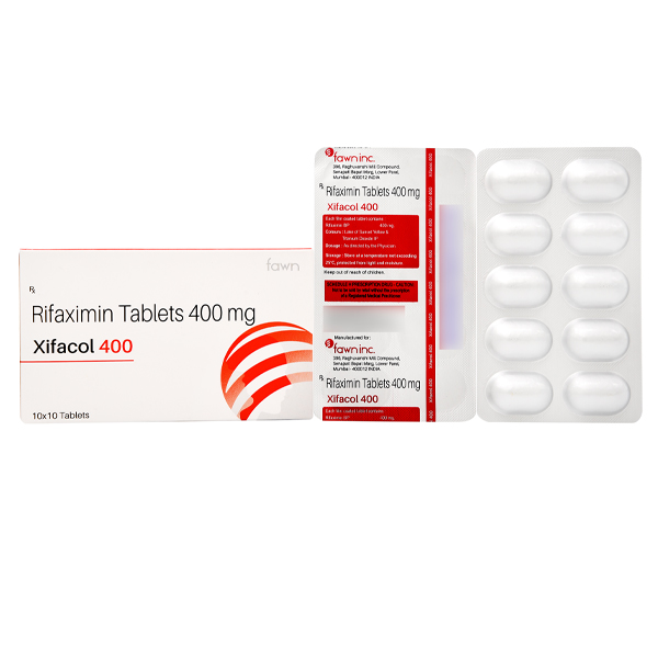 Product Name: XIFACOL 400, Compositions of Rifaximin 400 mg. are Rifaximin 400 mg. - Fawn Incorporation