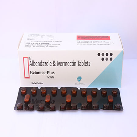 Product Name: Belomec Plus, Compositions of Belomec Plus are Albendazole & lvermectin Tablets - Eviza Biotech Pvt. Ltd