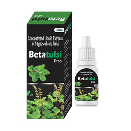 Product Name: Beta Tulsi, Compositions of Beta Tulsi are Concentrated Liquid Extracts of 5 types of rare Tulsi. - Betasys Healthcare Pvt Ltd