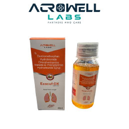 Product Name: Ezacuf DX, Compositions of Ezacuf DX are Dextromethorphan hydrobromide chlorpheniramine maleate & phenylephrine hydrochloride syrup - Acrowell Labs Private Limited