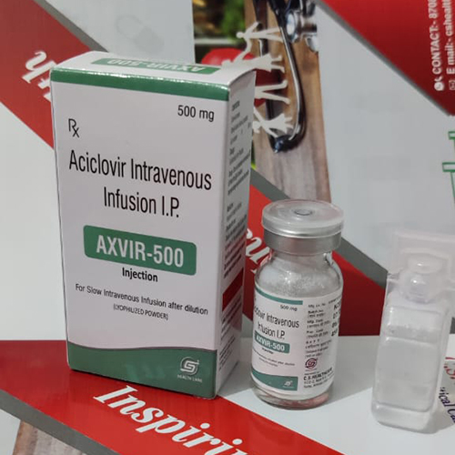 Product Name: AXVIR 500, Compositions of AXVIR 500 are Aciclovir Intravenous Infusion I.P. - C.S Healthcare