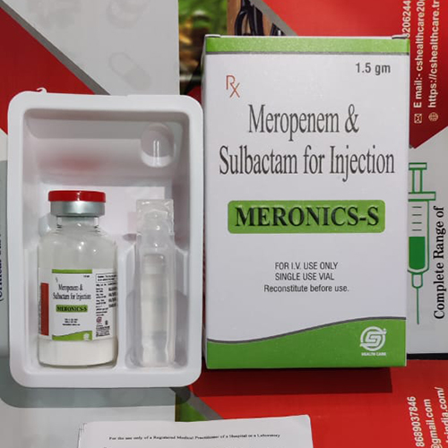 Product Name: MERONICS S, Compositions of MERONICS S are Meropenem and Sulbactam for Injection - C.S Healthcare