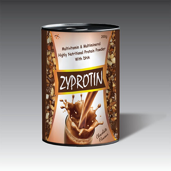 Product Name: Zyprotin, Compositions of Zyprotin are Multivitamin & Multimineral Highly nutritional protein powder with DHA - Zynovia Lifecare