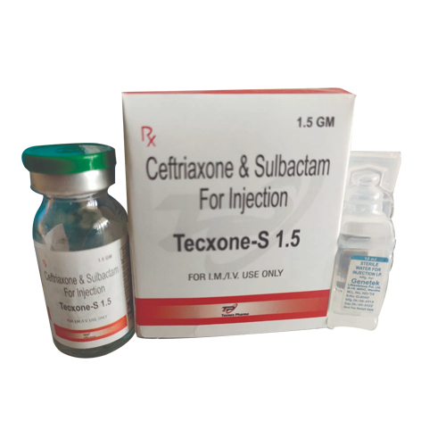 Product Name: TECXONE S 1.5, Compositions of TECXONE S 1.5 are Ceftriaxone & Sulbactam For Injection - Tecnex Pharma