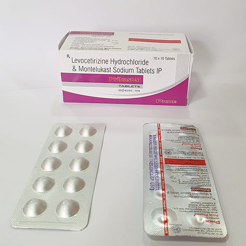 Product Name: Prikast M, Compositions of Prikast M are Levocetirizine Hydrochloride & Montelukast Sodium Tablets IP - Pride Pharma