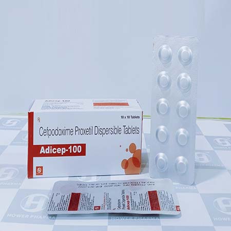Product Name: Adicep 100, Compositions of Adicep 100 are Cefpodoxime Proxetil Dispersible Tablets - Hower Pharma Private Limited