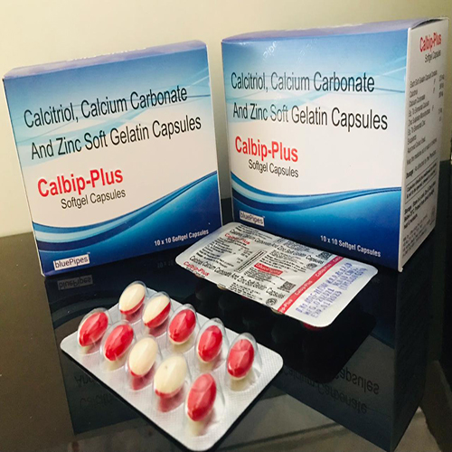 Product Name: CALBIP PLUS, Compositions of CALBIP PLUS are Calcitriol,Calcium Carbonate And Zinc Soft Gelatin Capsules - Bluepipes Healthcare