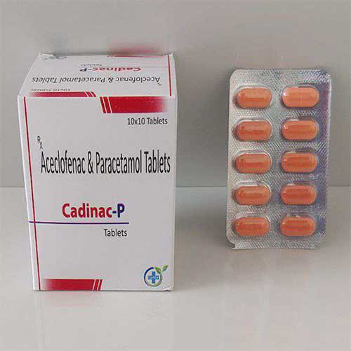 Product Name: Cadinac P, Compositions of Cadinac P are Aceclefenac &  Parecetamol Tablets - Caddix Healthcare