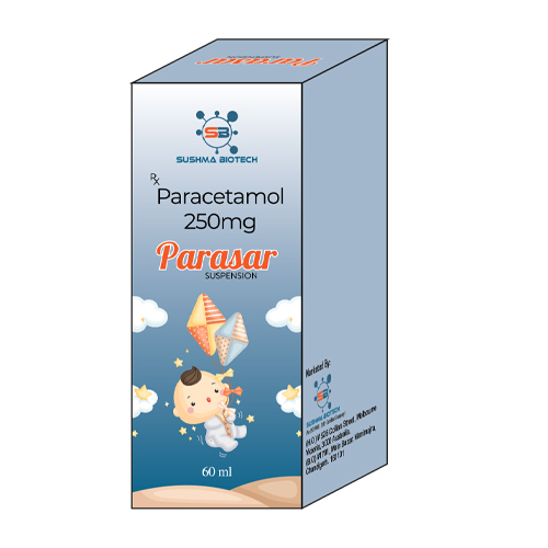 Product Name: Parasar, Compositions of Parasar are Paracetamol 250mg - Sushma Biotech