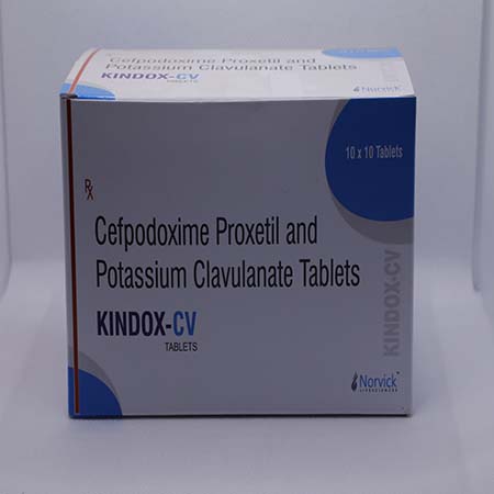 Product Name: Kindox CV, Compositions of are Cefpodoxime Proxetil and Potassium Clavulanate Tablets - Norvick Lifesciences