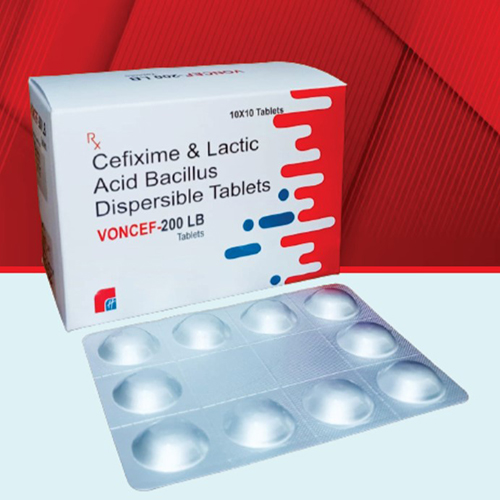 Product Name: VONCEF 200 LB, Compositions of VONCEF 200 LB are Cefixime & lactic Acid Bacillus Dispersible Tablets  - Healthkey Life Science Private Limited