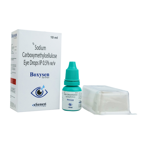 Product Name: Boxysen Eye Drops, Compositions of Boxysen Eye Drops are Sodium Carboxymethylcellulose Eye Drops IP 0.5% W/V - Senen Biotech