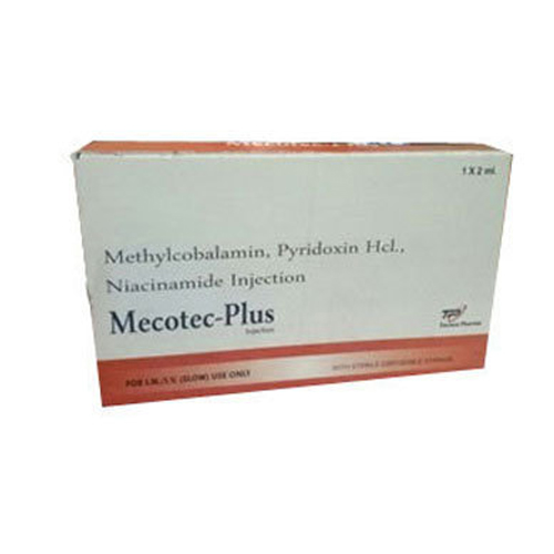 Product Name: MECOTEC PLUS, Compositions of MECOTEC PLUS are Methylcobalamin, Pyridoxine Hcl, Niacinamide Injection - Tecnex Pharma