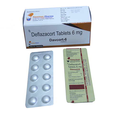 Product Name: Davcort 6, Compositions of Davcort 6 are Deflazacort Tablets 6mg - Davemax Pharma
