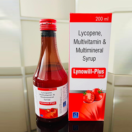 Product Name: Lynowill Plus, Compositions of Lynowill Plus are Lycopene,Multivitamin & Multimineral Syrup - Gainmed Biotech Private Limited