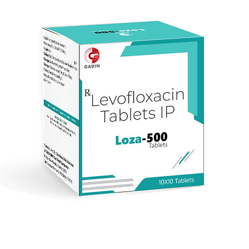 Product Name: LOZA 500, Compositions of LOZA 500 are Levofloxacin - Gadin Pharmaceuticals Pvt. Ltd