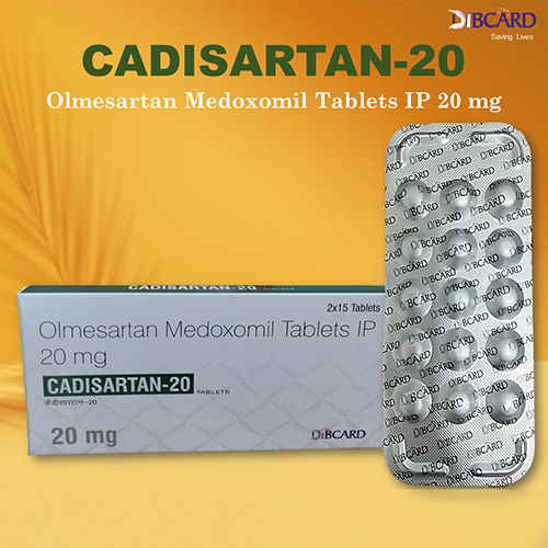Product Name: Cadisartan 20, Compositions of Cadisartan 20 are Olmesartan Medoxomil Tablets IP 20 mg - BSA Pharma Inc