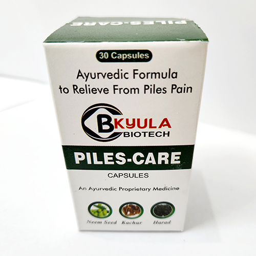 Product Name: Piles Care, Compositions of Piles Care are Ayurvedic Formula To Relief From Piles Pain - Bkyula Biotech