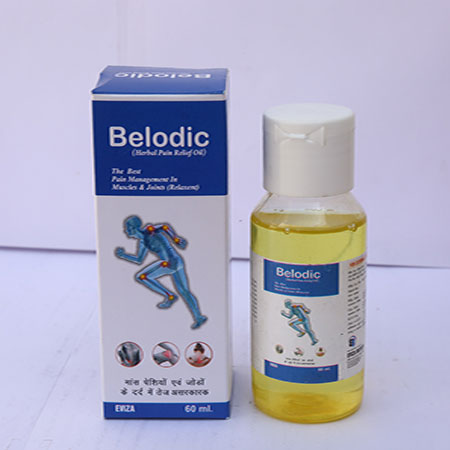 Product Name: Belodic, Compositions of Belodic are Herbal Pain Relief Oil - Eviza Biotech Pvt. Ltd